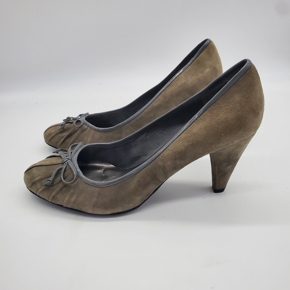 Nine West Heels Suede Women's Size 7.5M Shoes Grey